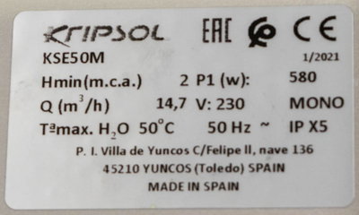 Kripsol Poolpump, Koral KSE 0.5 hk 1-fas 230V