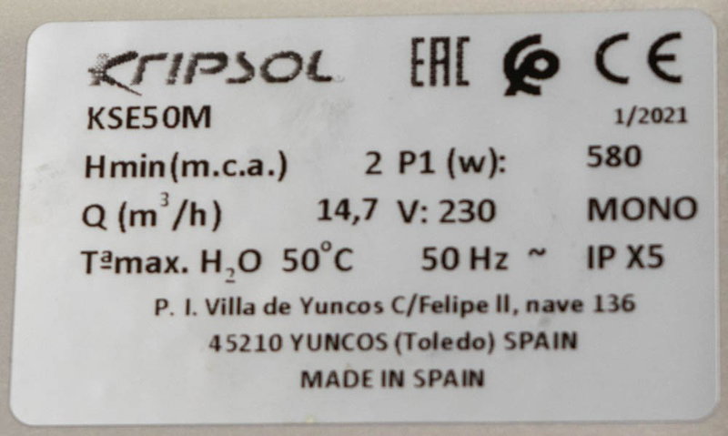 Kripsol Poolpump, Koral KSE 0.5 hk 1-fas 230V