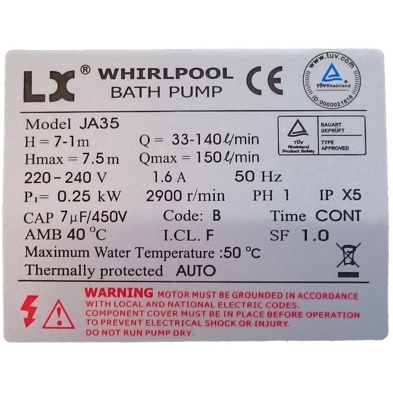 LX Whirlpool JA35