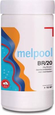 Melpool Brom, tabletter 20g, 66% brom och 27% klor, brom-klordimetylhydantoin, BR/20 BCDMH 5000 g