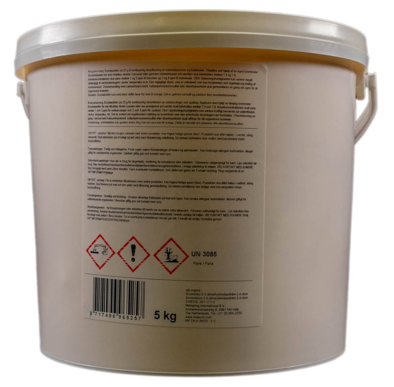 Melpool Brom, tabletter 20g, 66% brom och 27% klor, brom-klordimetylhydantoin, BR/20 BCDMH 5000 g