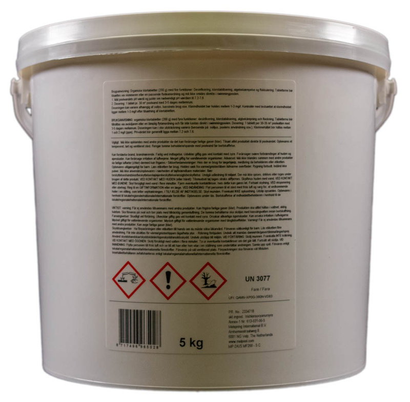 Melpool, Klor, tabletter 200g, trikloroisocyanursyra, TCCA 5000 g