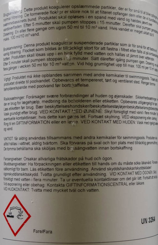 Melpool PAC Flockningsmedel, Polyaluminium hydroxid klorid sulfat 1 L