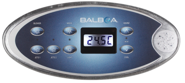 Balboa Styrpanel VL702S - Jets 1, Jets2, Blower, Mode, Light, Warm, Cool - 54652