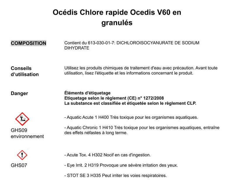 Ocedis Klorgranulat V60, 1kg