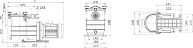 PSH ND.2 Poolpump 1.1 kW 1,5 Hk