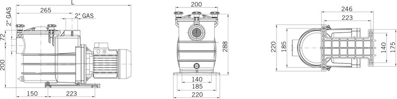 PSH ND.2 Poolpump 1.1 kW 1,5 Hk