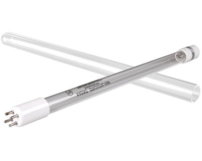 UV-lampa Wellis UV-C 10-16W, längd 315 mm och diameter 20 mm samt till UV-C lampa (inre glas) 355x25 mm, passar rostfritt hus