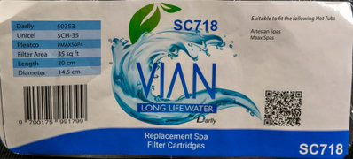 Spa Filter L 204 mm; YD 150 mm; SC718 (Darlly)