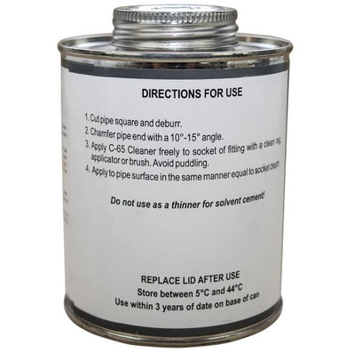 Cleaner C-65 för PVC, PVC-C & ABS, rengöring inför montering av rördelar, 500 ml (Weld-On)