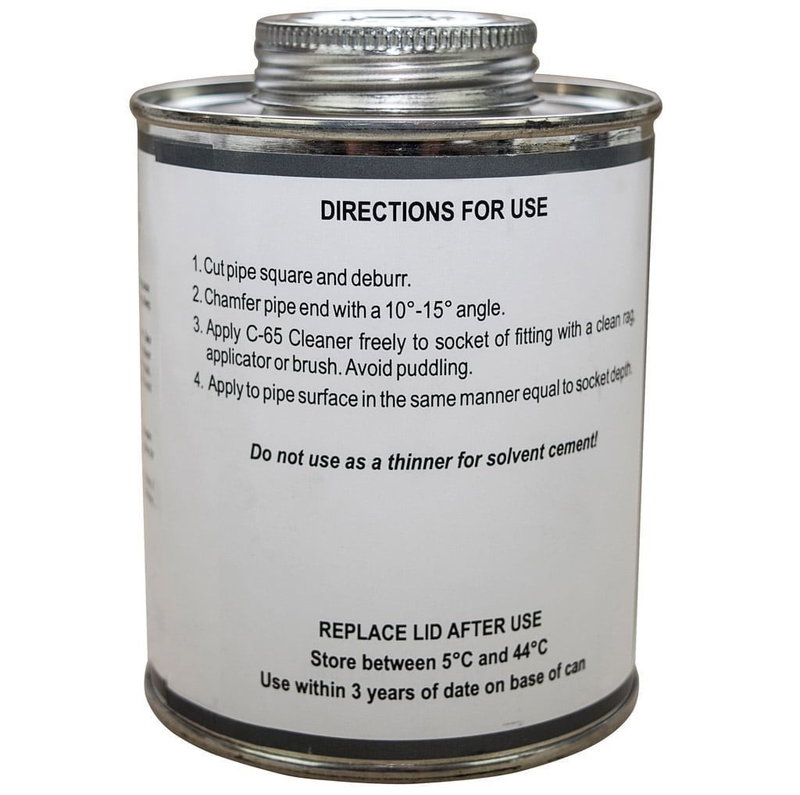 Cleaner C-65 för PVC, PVC-C & ABS, rengöring inför montering av rördelar, 500 ml (Weld-On)