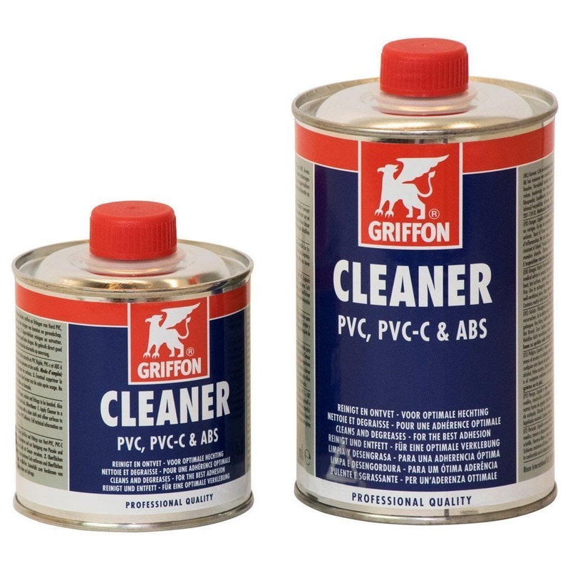 Cleaner för PVC, PVC-C & ABS, rengöring inför montering av rördelar, 250 ml (Griffon)