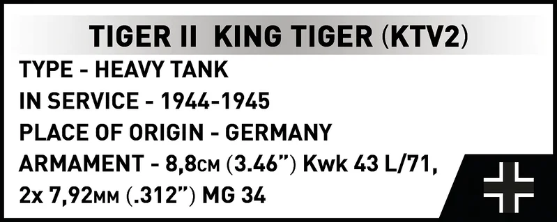 COBI-2686 Tiger II King Tiger (KTV2) WWII - Skala 1:28