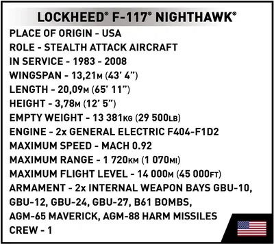 COBI-5903 F-117 Nighthawk Bombplan skala 1:48