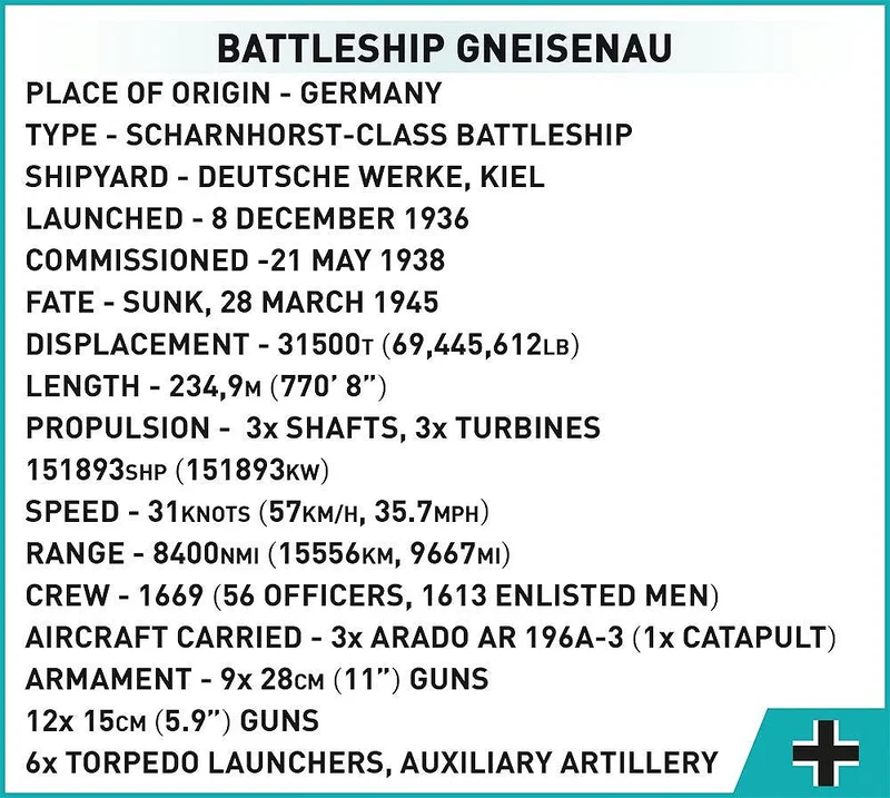 COBI-4835 BATTLESHIP GNEISENAU