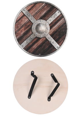 Barn rund viking sköld i trä