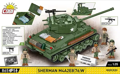 COBI-3118 Sherman M4A2E8(76)W "Easy Eight" - WW2 Stridsvagn