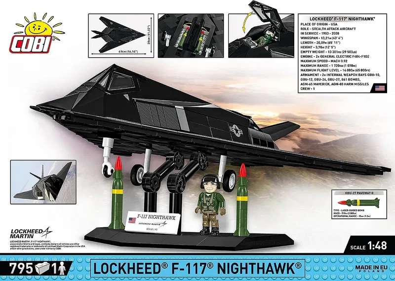 COBI-5903 F-117 Nighthawk Bombplan skala 1:48