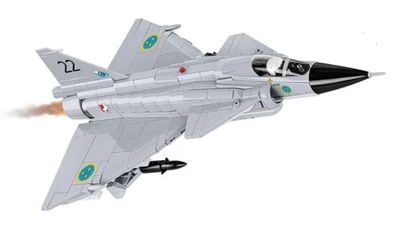 Cobi Saab AJ37 Viggen stridsflygplan med Tre kronor märkning