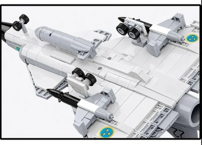 Cobi Saab AJ37 Viggen stridsflygplan med Tre kronor märkning - 836 byggblock