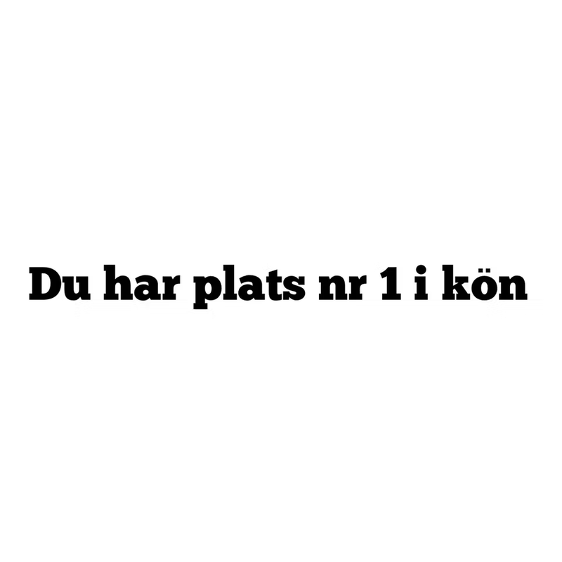 Dekal Du har plats nr 1 i kön