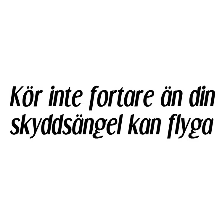 Dekal - Kör inte fortare än din skyddsängel kan flyga #1