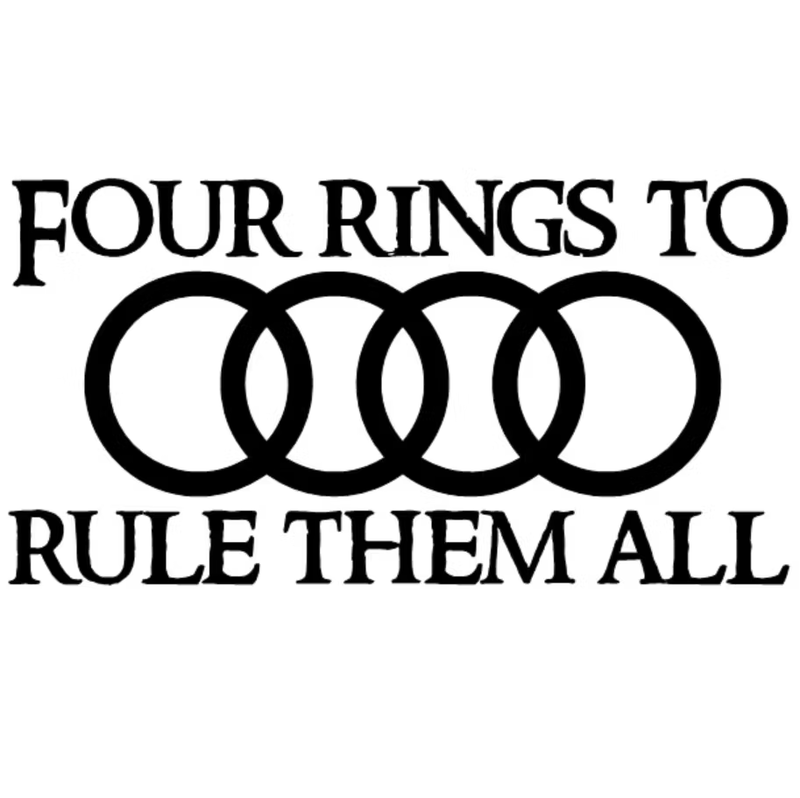 Dekal - Four rings to rule them all Audi ringar