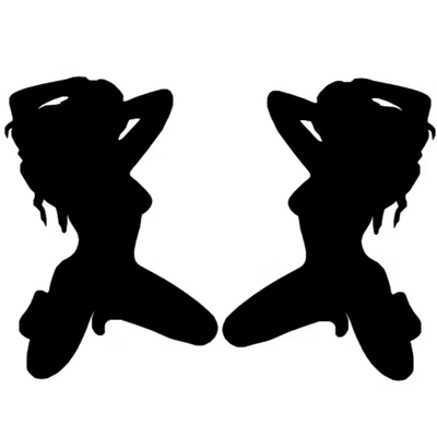 Dekal - Tjej Siluett Pin-Up par