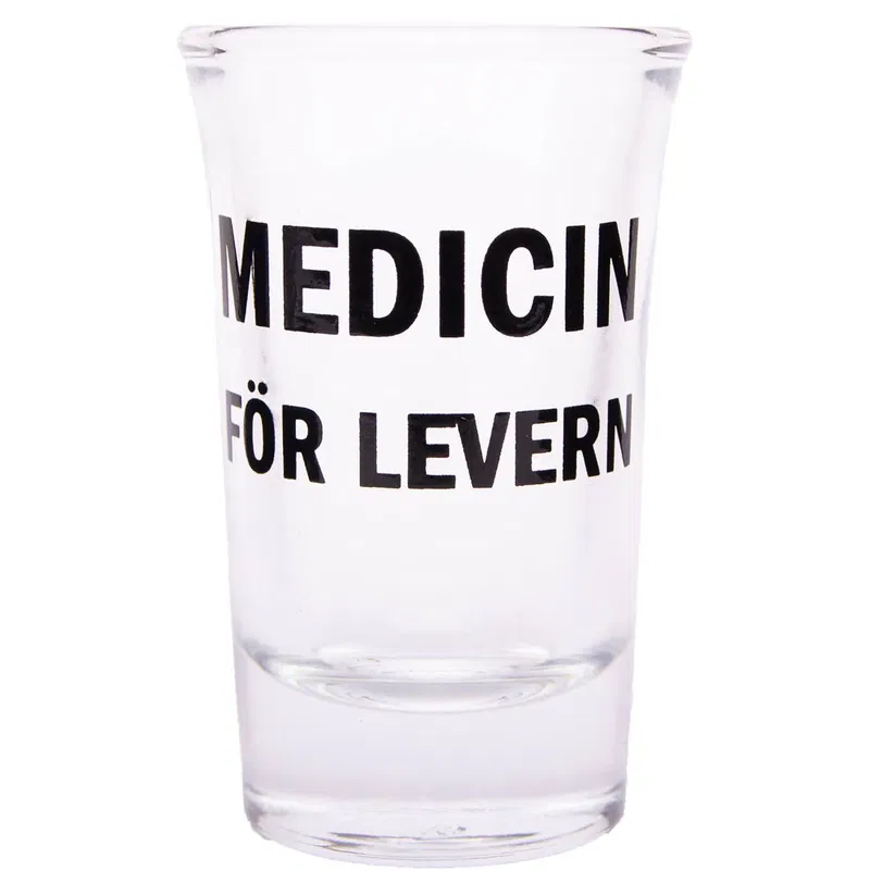 Snapsglas, medicin för levern