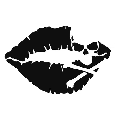 Dekal - Läppar med döskalle