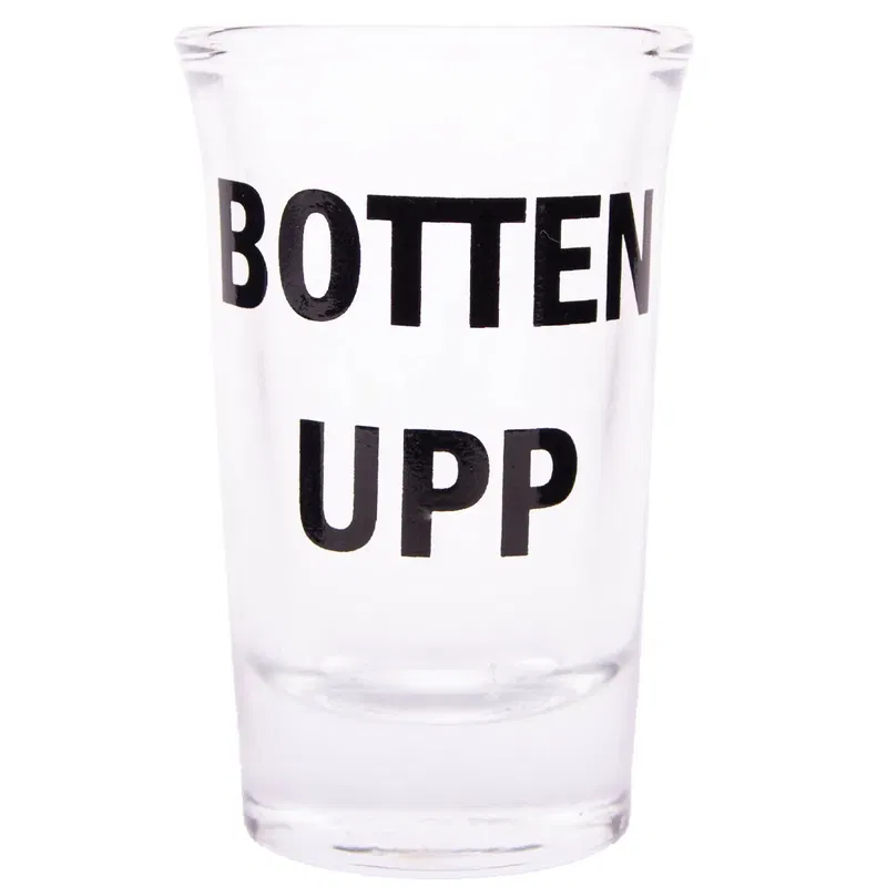 Snapsglas, botten upp
