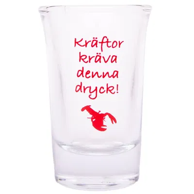 Snapsglas, kräftor kräver denna dryck