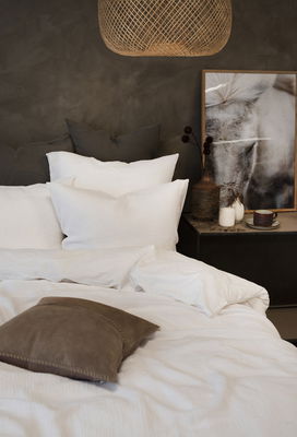 Enfärgat Vit Rolling Bäddset Enkeltäcke 150x210 Borganäs of Sweden