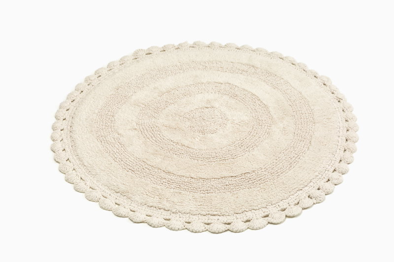 Rimini Sand Rund Badrumsmatta Classic Textile