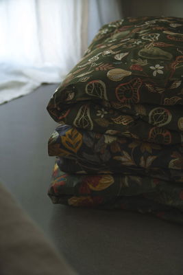 Bandene Grön Satin Bäddset Enkeltäcke 150x210 Kosta Linnewäfveri