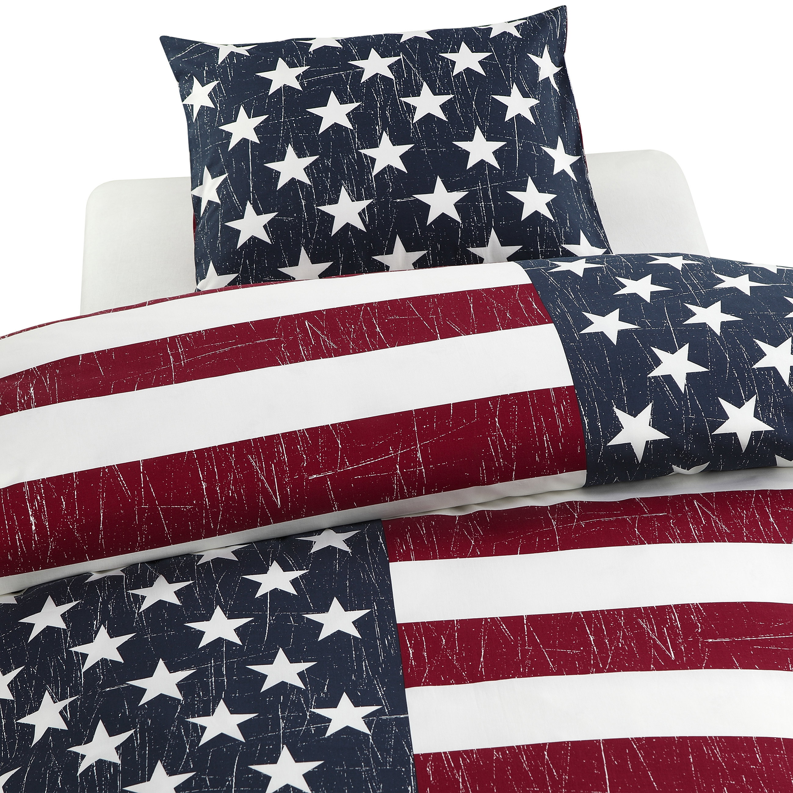 United States Flagga Blå/Röd Bäddset Enkeltäcke 150x210 Borganäs of Sweden