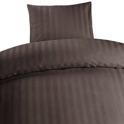 Hotell Satin Brun Bäddset Enkeltäcke 150x210 Borganäs of Sweden