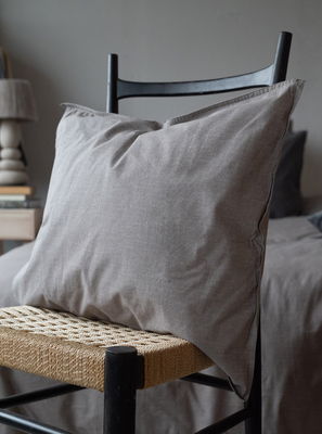 Enfärgat Khaki/Brun Washed Bäddset Enkeltäcke 150x210 Borganäs of Sweden