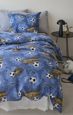 Fotboll Blå Bäddset Barn 150x210 Borganäs of Sweden