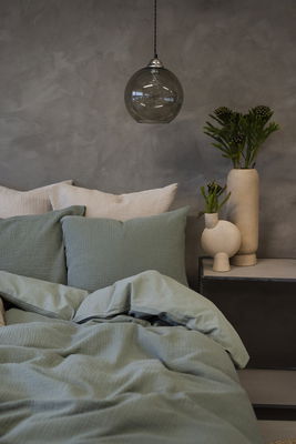 Enfärgat Grön Rolling Bäddset Enkeltäcke 150x210 Borganäs of Sweden