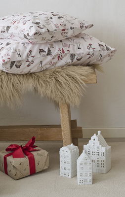 Fingal Jul Svampar Vit Barn Bäddset Spjälsäng 100x130 Borganäs of Sweden