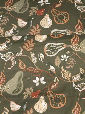 Bandene Grön Satin Bäddset Enkeltäcke 150x210 Kosta Linnewäfveri