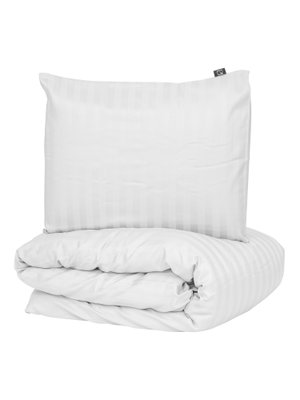 London Satin Vit Bäddset Enkeltäcke 150x210 Kosta Linnewäfveri