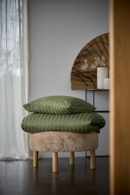 London Satin Grön Bäddset Enkeltäcke 150x210 Kosta Linnewäfveri