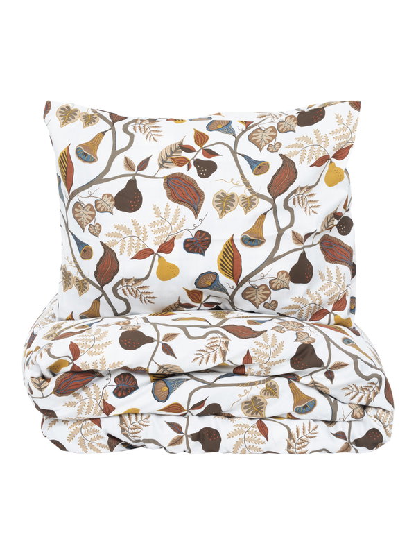 Svanskog Satin Beige Bäddset Enkeltäcke 150x210 Kosta Linnewäfveri