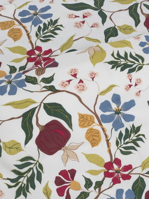 Grinstad Satin Multi Blommor Bäddset Enkeltäcke 150x210 cm Kosta Linnewäfveri