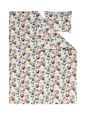 Grinstad Satin Multi Blommor Bäddset Enkeltäcke 150x210 cm Kosta Linnewäfveri