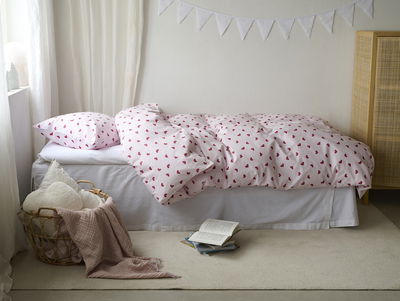 Hjärtrud Rosa Bäddset Enkeltäcke 150x210 Borganäs of Sweden