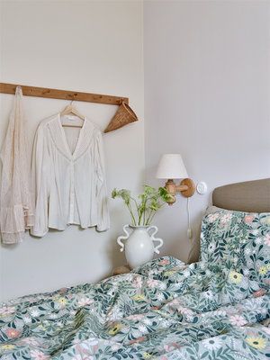 Grön Blommigt Bäddset Enkeltäcke 150x210 Redlunds