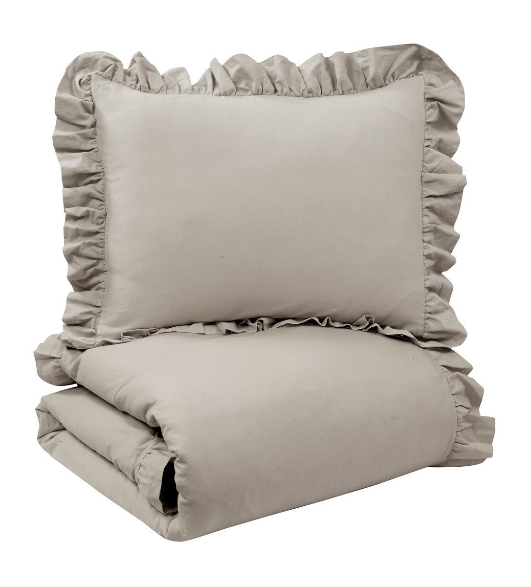 Romance Volang Beige Bäddset Enkeltäcke 150x210 Redlunds